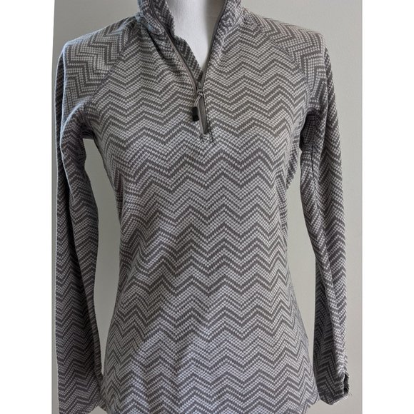 Eddie Bauer Half Zip Pullover Mock Neck Sweater Gray Athletic Medium - Picture 2 of 10